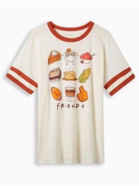 NEW Torrid Friends Thanksgiving Classic Crew Neck Ringer Tee  Size 3 22/24 3X